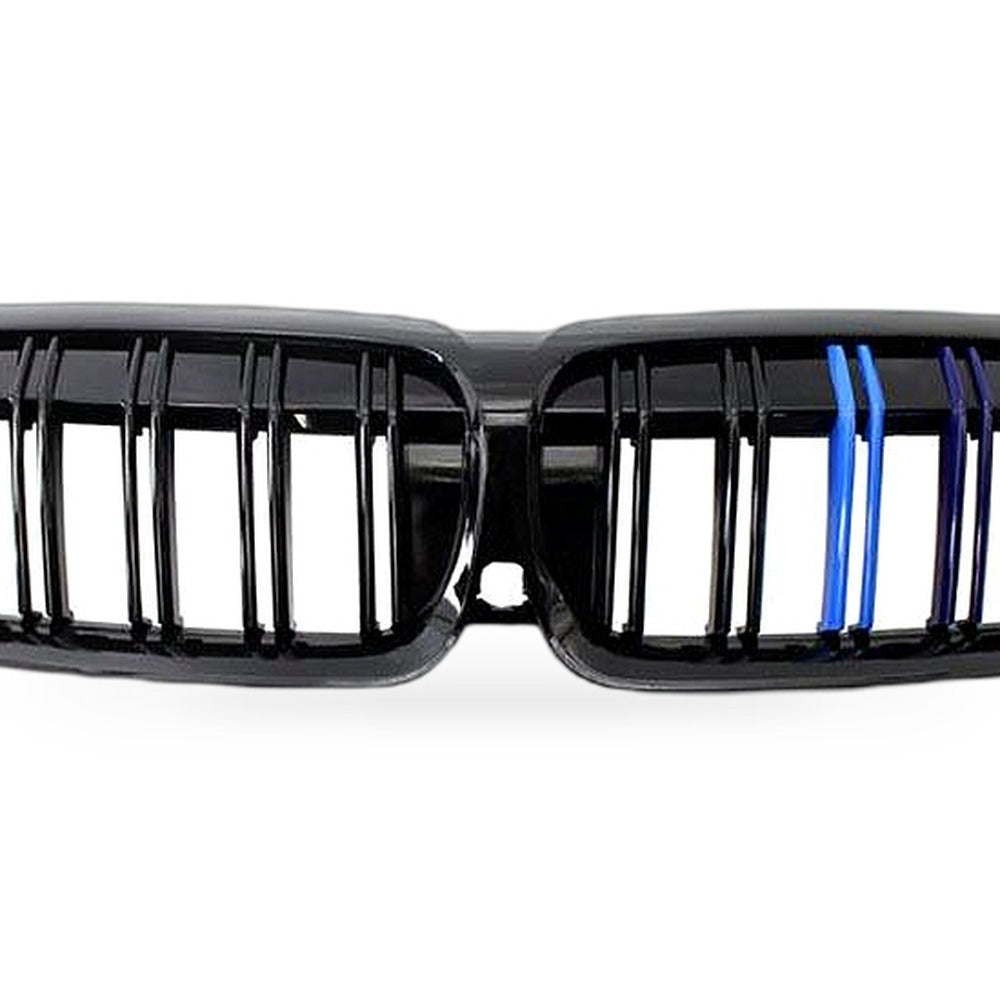 Dual Line Gloss Black Tri-Color Stripe Grille Suitable for BMW 3 Series G20 G28 - XQ1