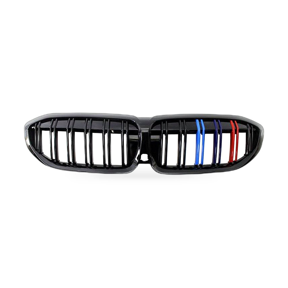 Dual Line Gloss Black Tri-Color Stripe Grille Suitable for BMW 3 Series G20 G28 - ZT2