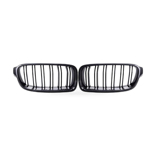 Half Carbon Gloss Black Dual Line Grille Suitable for BMW 3 Series F30 F35 13-19 - ZT2