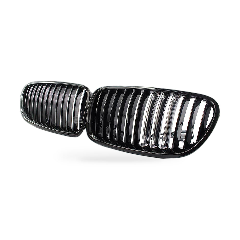 LED M Style Grille Gloss Black Suitable for BMW 5 Series F10 F18 2011-2016 - ZT3