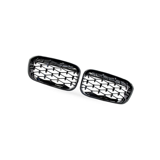 BMW 1 Series F20 F21 15-17 Meteor Gloss Black Plated Grille [Meteor Gloss Black]