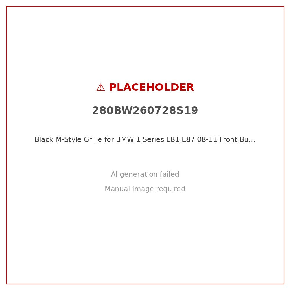 Black M-Style Grille for BMW 1 Series E81 E87 08-11 Front Bumper Grille [Gloss Black M-Style Grille] - ZT2