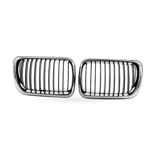For BMW 3 Series E36 97-99 Modified Semi Chrome Gloss Black Grille Front Face - ZT2