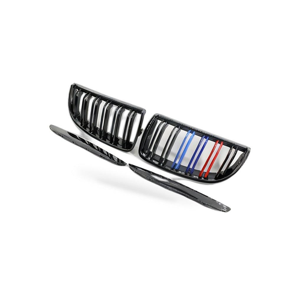 Gloss Black Dual Line Grille Suitable for BMW 3 Series E90 E91 06-08 - BD1