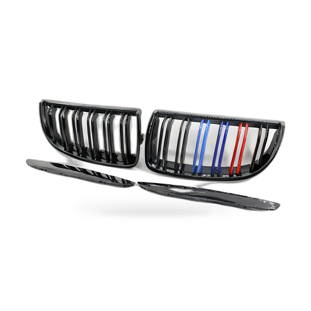 Gloss Black Dual Line Grille Suitable for BMW 3 Series E90 E91 06-08 - ZT2