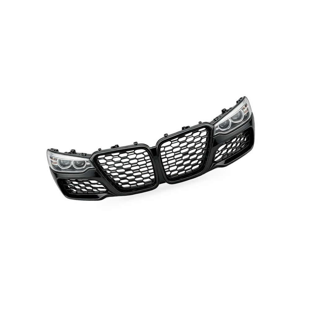 Dual Line M Style Gloss Black Grille Suitable for BMW 1 Series F20 F21 2015-2017 - BD4