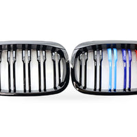 Gloss Black Dual Line Tri-Color M Style Grille Suitable for BMW 3 Series E46 - XQ1