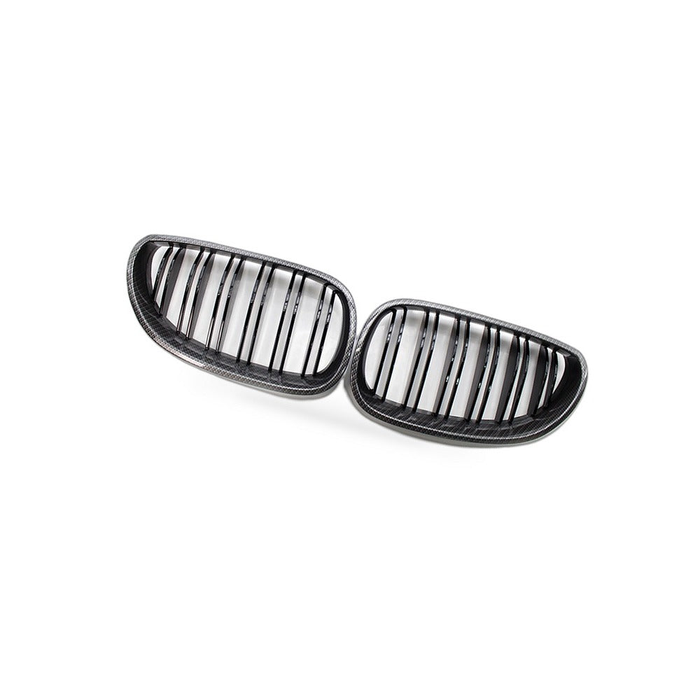 Carbon Pattern Dual Line Front Grille Suitable for BMW 5 Series E60 E61 04-09 - BD1