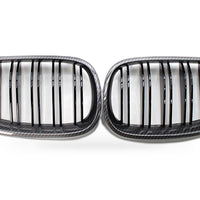 Carbon Pattern Dual Line Front Grille Suitable for BMW 5 Series E60 E61 04-09 - XQ1