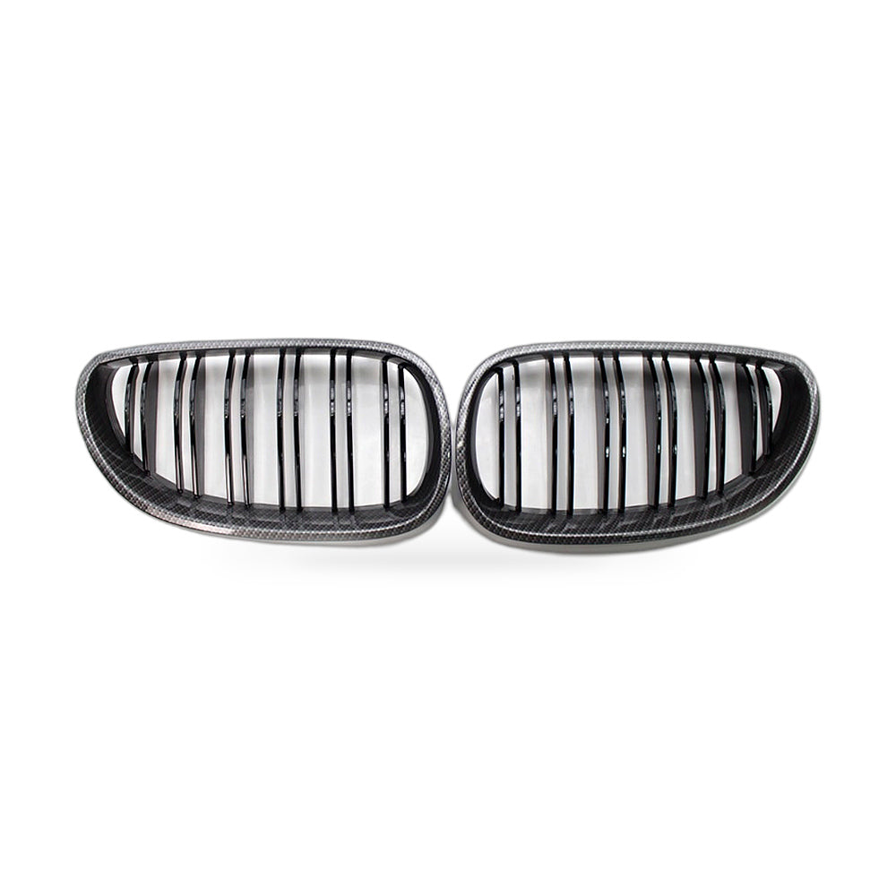 Carbon Pattern Dual Line Front Grille Suitable for BMW 5 Series E60 E61 04-09 - ZT2