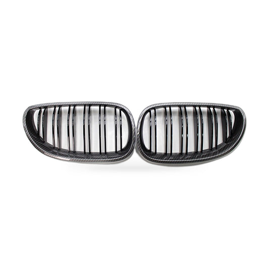 Carbon Pattern Dual Line Front Grille Suitable for BMW 5 Series E60 E61 04-09 - ZT2