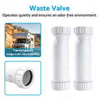 2Pcs Set Waterless Self Sealing Waste Valve Inline Trap Bath Basin Caravan RV
