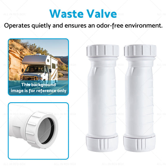 2Pcs Set Waterless Self Sealing Waste Valve Inline Trap Bath Basin Caravan RV