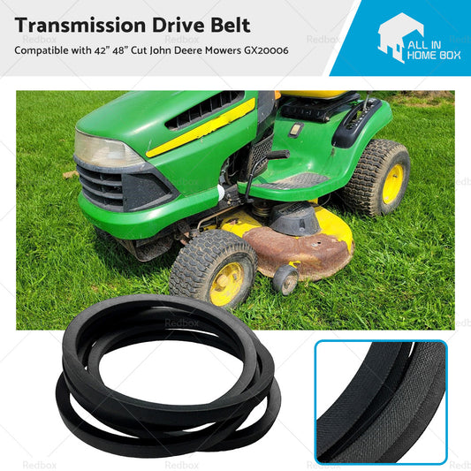 Transmission Drive Belt Suitbale For 42 inch  48 inch  Cut John Deere Mowers GX20006 Black