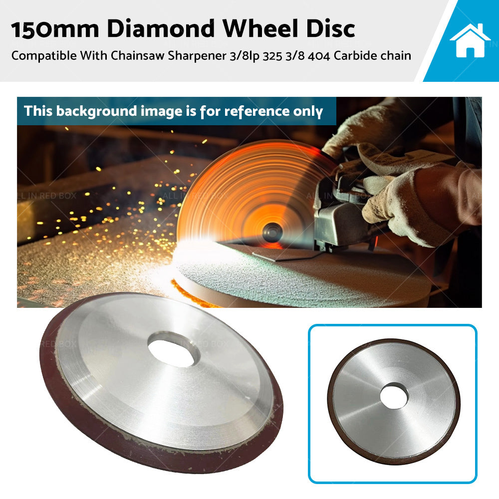 150mm Diamond Wheel Disc Suitable For Chainsaw Sharpener 3/8lp 325 3/8 404 Carbide chain