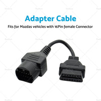 For Mazda 17 Pin to 16 Pin Female OBD2 Car Diagnostic Connector Adapter Cable