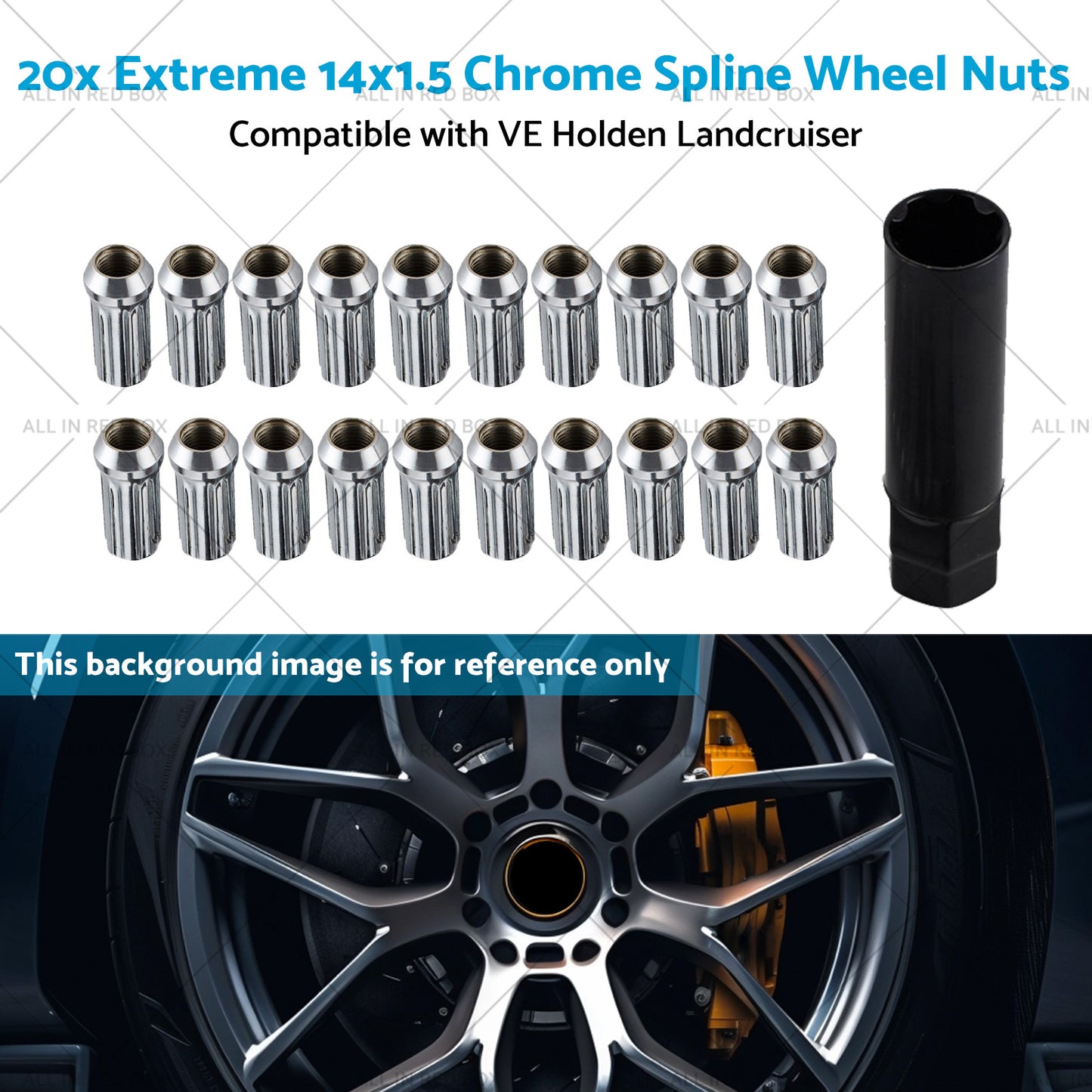 20x 14x1. 5 Extreme Chrome Spline Wheel Nuts Suitable for VE Holden Landcruiser