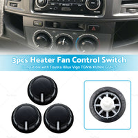 3pcs Heater Fan Control Switch Knob Suitable For Toyota Hilux Vigo TGN16 KUN16