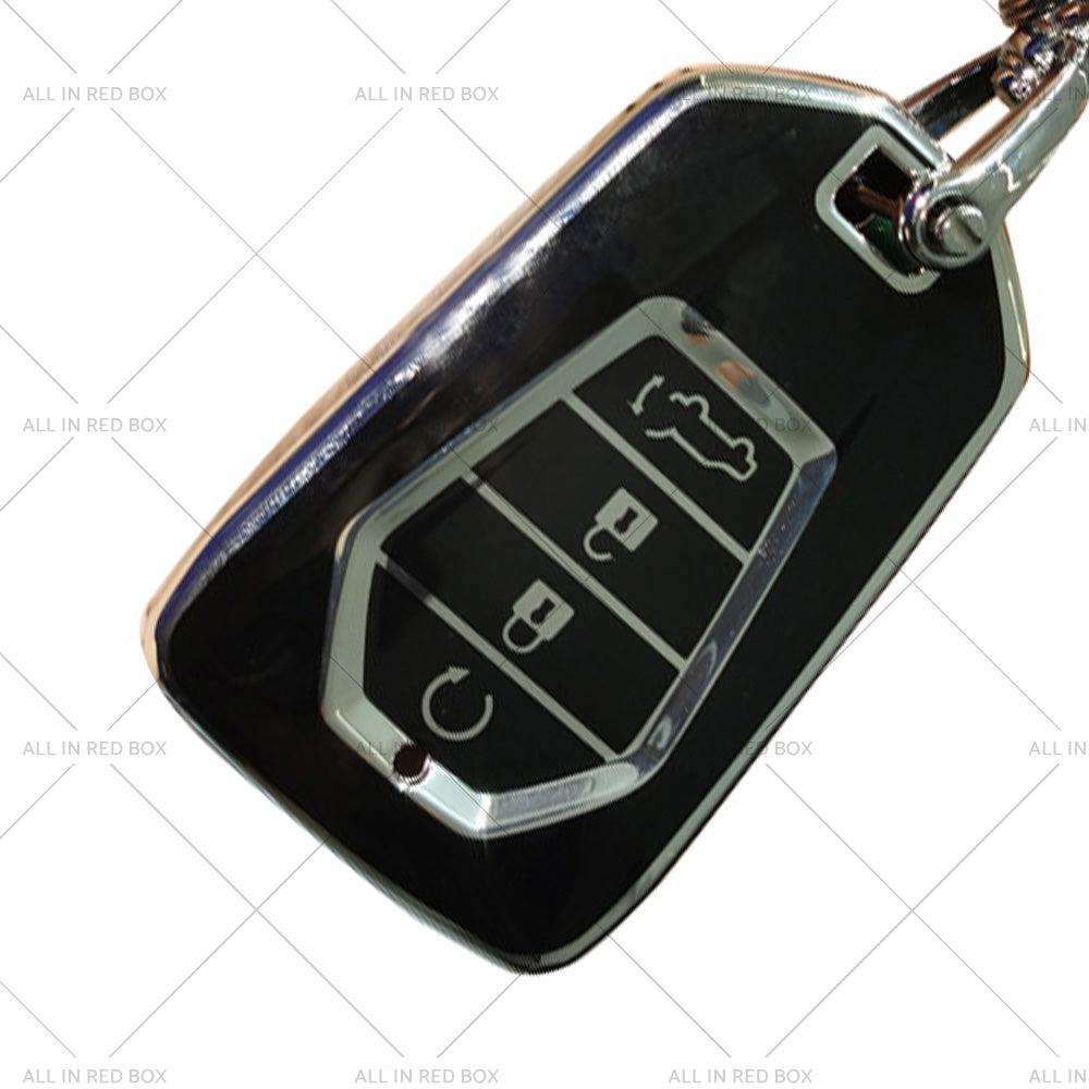 TPU Car Remote Key Fob Cover Suitable for Isuzu D-MAX MU-X MUX 4 Button Black