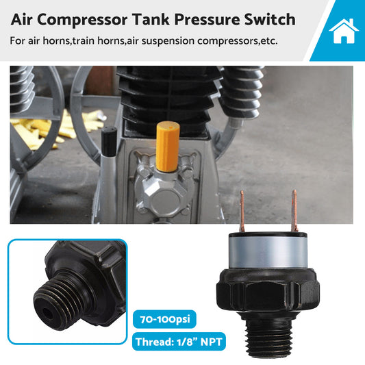 1 8inch NPT Air Compressor Tank Pressure Control Switch 70psi ON 100psi OFF 12V 24V