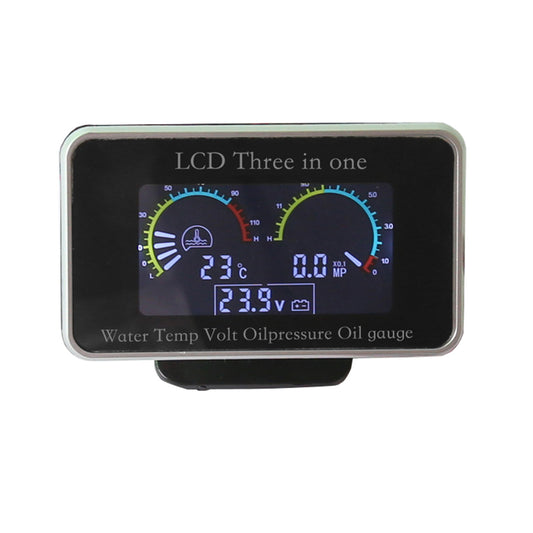 3in1 LCD Oil Pressure Gauge Monitor+Voltmeter+Water Temp Gauge 12V/24V Car Truck