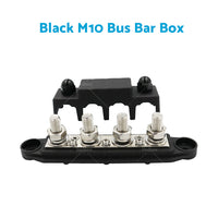 2PCS M10 4 Post 250A DC 48V Studs Bus Bar Power Distribution Box Terminal Block