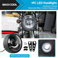 Motorcycle 6. 5inch LED Headlight Spiral Side Mount Bracket Suitable For Cafe Racer