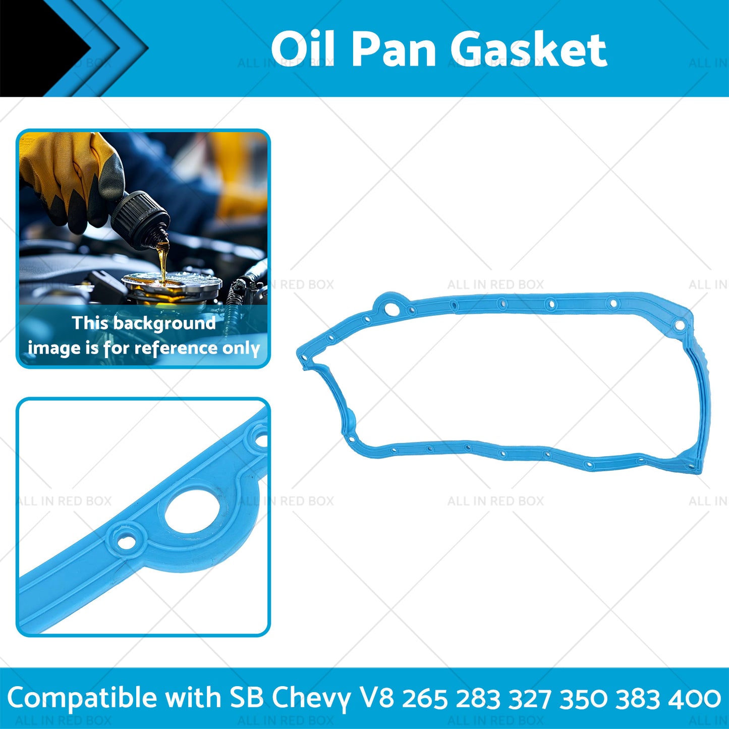 Oil Pan Gasket Blue Pre Early Suitable for SB Chevy V8 327 350 265 283 383 400