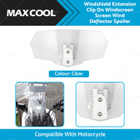 Motorcycle Windshield Extension Clip On Windscreen Screen Wind Deflector Spoiler