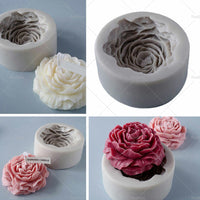 Silicone Peony Aromatherapy Soap Wax Candle MOLD Making Resin Mould DIY Craft