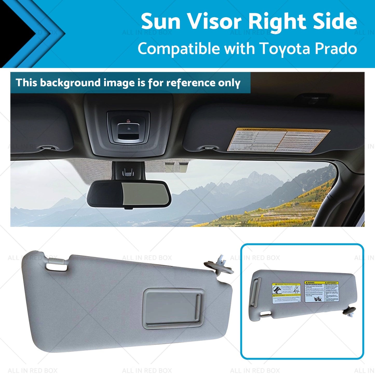 7431035A90B1 Sun Visor Right Side Suitable for Toyota Prado 10-23 74310-35A90-B1