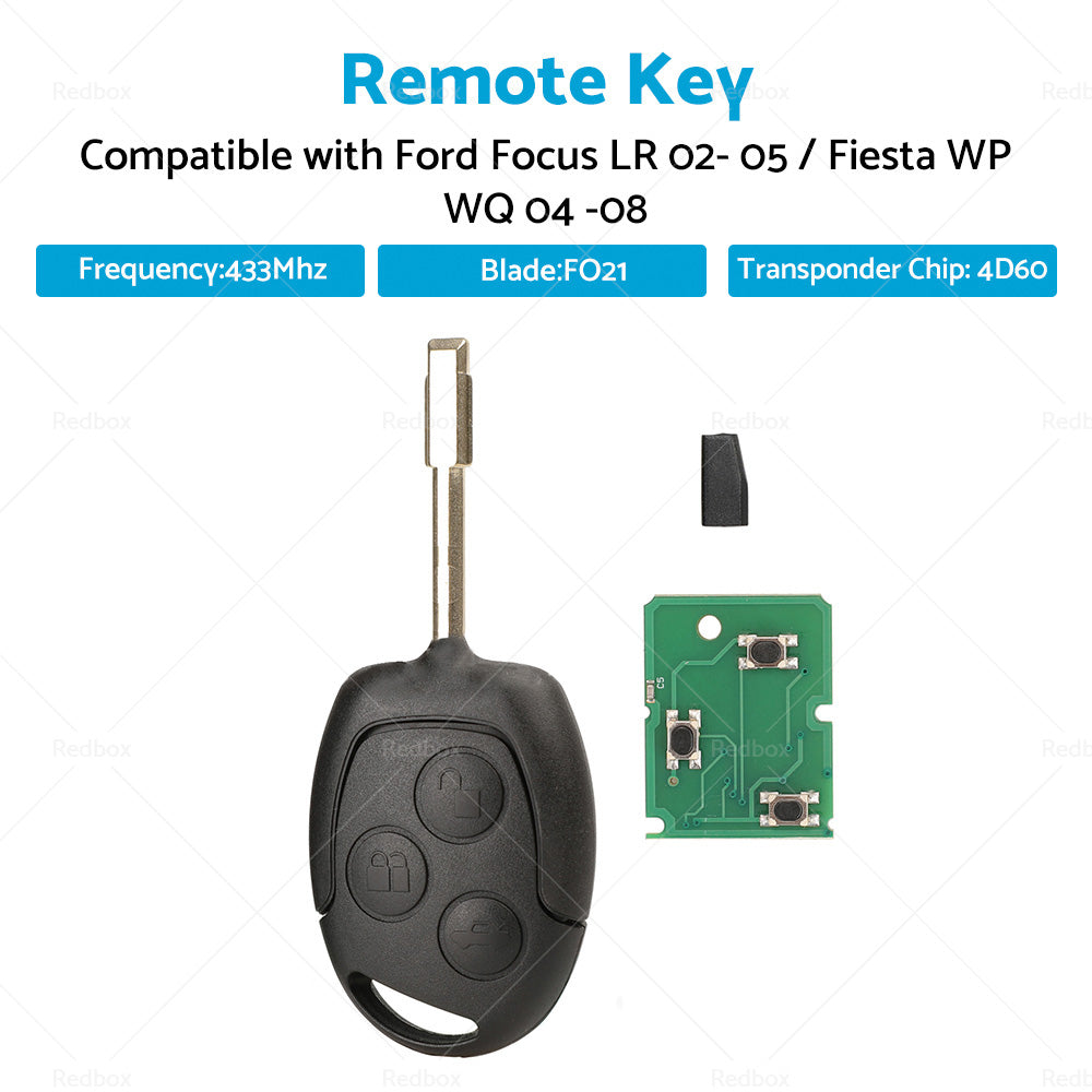 Remote Key 433MHz 4D60 Suitable For Ford Focus LR 02-05 Fiesta WP WQ 04-08