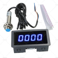 4 Digital LED Tachometer RPM Speed Meter  Hall Proximity Switch Sensor NPN Set