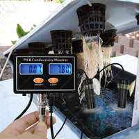 Online PH  and  EC Conductivity Monitor Meter Tester Rechargeable Aquaculture Pond