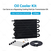 8 Row Remote Transmission Oil Cooler Radiator Converter Kits Manual To Automatic