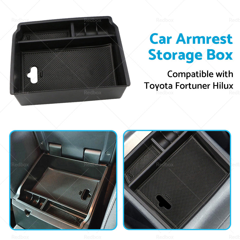 Car Armrest Storage Center Console Tray Box Suitable For Toyota Fortuner Hilux