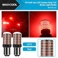 2 X P21 or 5W BAY15D 1157 144 Red LED Canbus Stop Tail Brake Light Bulbs No Error