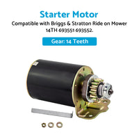 Starter Motor Suitable For Briggs  and  Stratton Ride on Mower 14TH 693551 693552