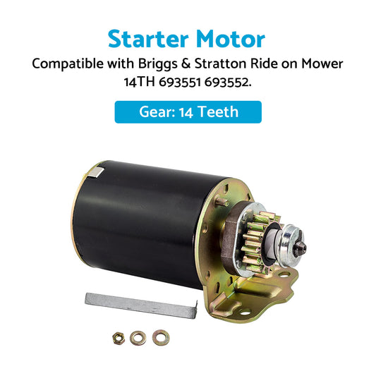 Starter Motor Suitable For Briggs  and  Stratton Ride on Mower 14TH 693551 693552