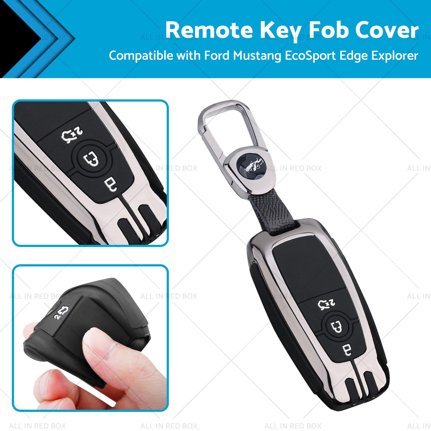 Zinc Alloy Remote Key Fob Cover Suitable For Ford Mustang EcoSport Edge Explorer