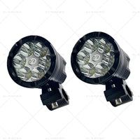 2x LED Headlight Lights Motorcycle Waterproof Driving Fog Spotlight Lamp