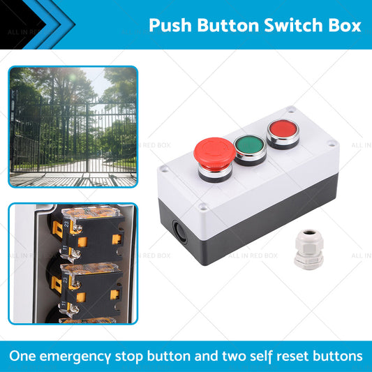 Push Button Switch Box Momentary NO NC Red Green Switches and Emergency Stop