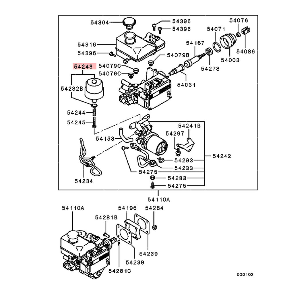 Brake Master Cylinder Accumulator Suitable For Mitsubishi Pajero NP NS 4630A012