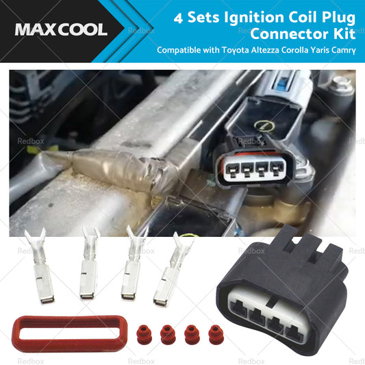 90980-11885 4 SETS Ignition Coil Plug Connector Kit Suitable For Toyota Yaris