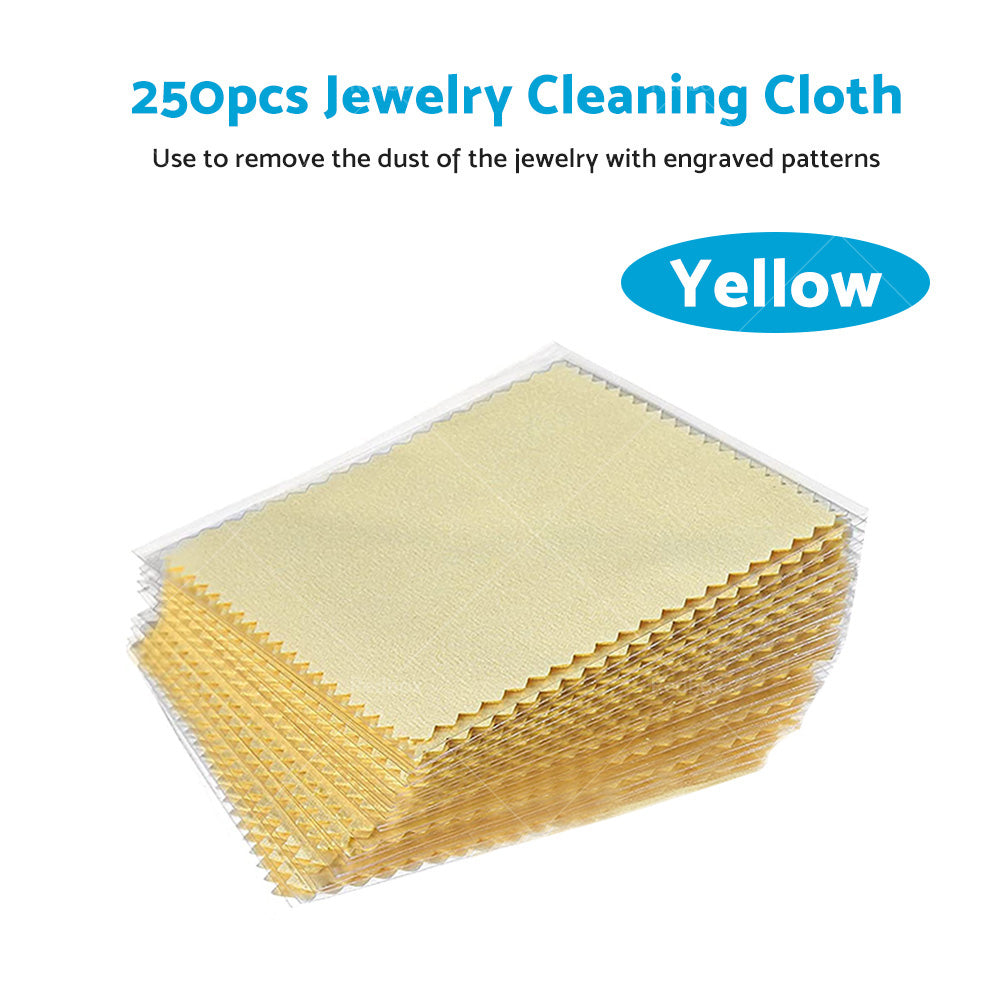 250PCS Jewelry Cleaning Cloth Wrapped For Silver Gold Brass Coin Ring