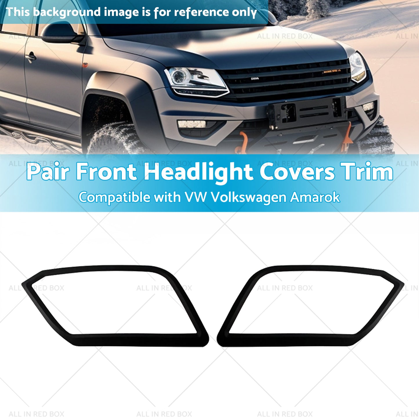 Pair Front Headlight Covers Trim Suitable for VW Volkswagen Amarok 09-22