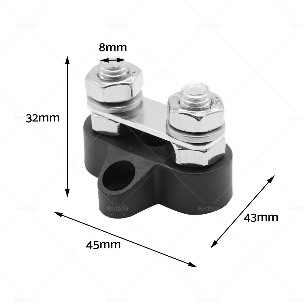 2x 5 or 16 inch  M8+M8 Bus Bar Terminal Blocks Negative Positive Distribution Stud