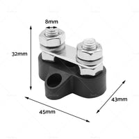 2x 5 or 16 inch  M8+M8 Bus Bar Terminal Blocks Negative Positive Distribution Stud