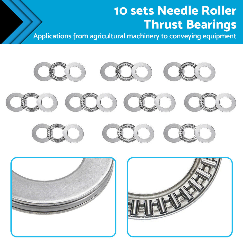 10PCS 20mm x 35mm x 2mm AXK2035 Thrust Needle Roller Bearing with AS2035 Washer