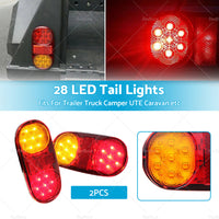 2x Trailer Lights 28 LED Tail Light Truck Camper UTE Caravan 4WD Stop Indicator